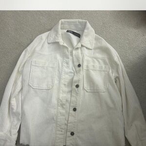 Zara White Corduroy Jacket